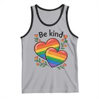 Be Kind Rainbow Heart Tank Top Spread Kindness LGBTQ Love Pride Month - Wonder Print Shop