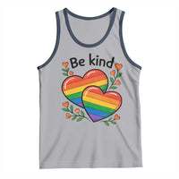 Be Kind Rainbow Heart Tank Top Spread Kindness LGBTQ Love Pride Month - Wonder Print Shop