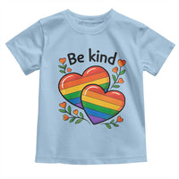 Be Kind Rainbow Heart Toddler T Shirt Spread Kindness LGBTQ Love Pride Month - Wonder Print Shop