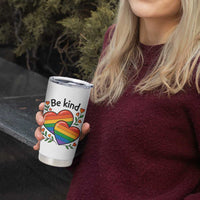 Be Kind Rainbow Heart Tumbler Cup Spread Kindness LGBTQ Love Pride Month - Wonder Print Shop