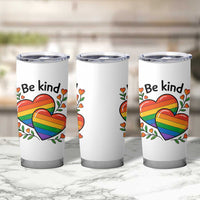 Be Kind Rainbow Heart Tumbler Cup Spread Kindness LGBTQ Love Pride Month - Wonder Print Shop