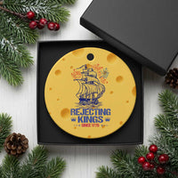 Rejecting Kings Since 1776 Ceramic Ornament Vintage Patriotic Ship 4th Of July Fireworks - Wonder Print Shop