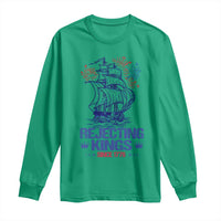 Rejecting Kings Since 1776 Long Sleeve Shirt Vintage Patriotic Ship 4th Of July Fireworks - Wonder Print Shop