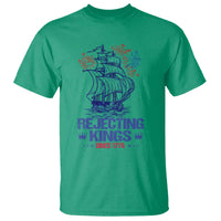 Rejecting Kings Since 1776 T Shirt Vintage Patriotic Ship 4th Of July Fireworks - Wonder Print Shop