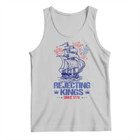 Rejecting Kings Since 1776 Tank Top Vintage Patriotic Ship 4th Of July Fireworks - Wonder Print Shop