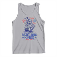 Rejecting Kings Since 1776 Tank Top Vintage Patriotic Ship 4th Of July Fireworks - Wonder Print Shop