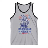 Rejecting Kings Since 1776 Tank Top Vintage Patriotic Ship 4th Of July Fireworks - Wonder Print Shop