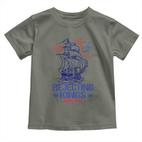 Rejecting Kings Since 1776 Toddler T Shirt Vintage Patriotic Ship 4th Of July Fireworks - Wonder Print Shop