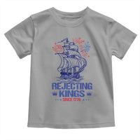 Rejecting Kings Since 1776 Toddler T Shirt Vintage Patriotic Ship 4th Of July Fireworks - Wonder Print Shop