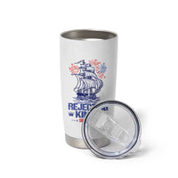 Rejecting Kings Since 1776 Tumbler Cup Vintage Patriotic Ship 4th Of July Fireworks - Wonder Print Shop