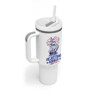 Rejecting Kings Since 1776 Tumbler With Handle Vintage Patriotic Ship 4th Of July Fireworks - Wonder Print Shop