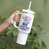 Rejecting Kings Since 1776 Tumbler With Handle Vintage Patriotic Ship 4th Of July Fireworks - Wonder Print Shop
