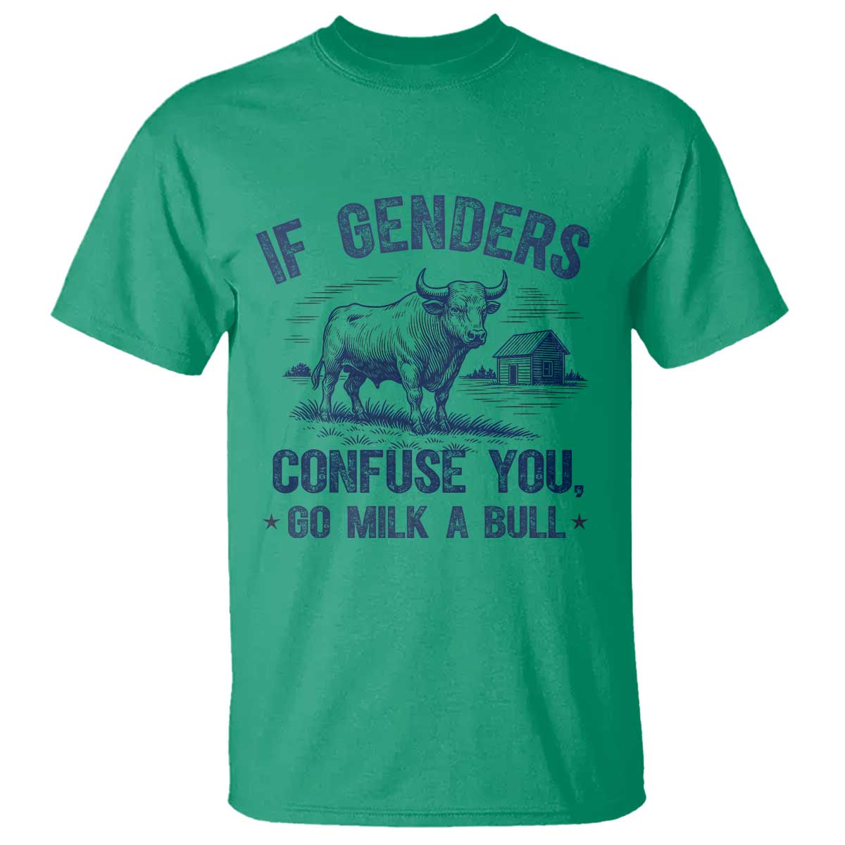 If Genders Confuse You Go Milk a Bull T Shirt Sarcastic Country Humor - Wonder Print Shop