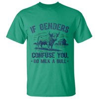 If Genders Confuse You Go Milk a Bull T Shirt Sarcastic Country Humor - Wonder Print Shop