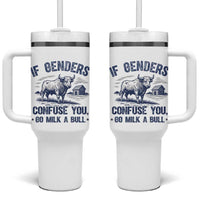 If Genders Confuse You Go Milk a Bull Tumbler With Handle Sarcastic Country Humor - Wonder Print Shop