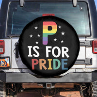 P is for Pride Spare Tire Cover Funny Rainbow Alphabet Celebrating LGBTQ+ Identity - Wonder Print Shop