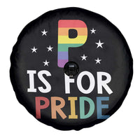 P is for Pride Spare Tire Cover Funny Rainbow Alphabet Celebrating LGBTQ+ Identity - Wonder Print Shop