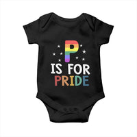 P is for Pride Baby Onesie Funny Rainbow Alphabet Celebrating LGBTQ+ Identity - Wonder Print Shop