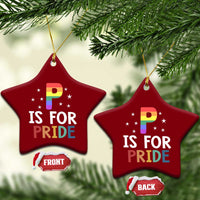 P is for Pride Ceramic Ornament Funny Rainbow Alphabet Celebrating LGBTQ+ Identity - Wonder Print Shop
