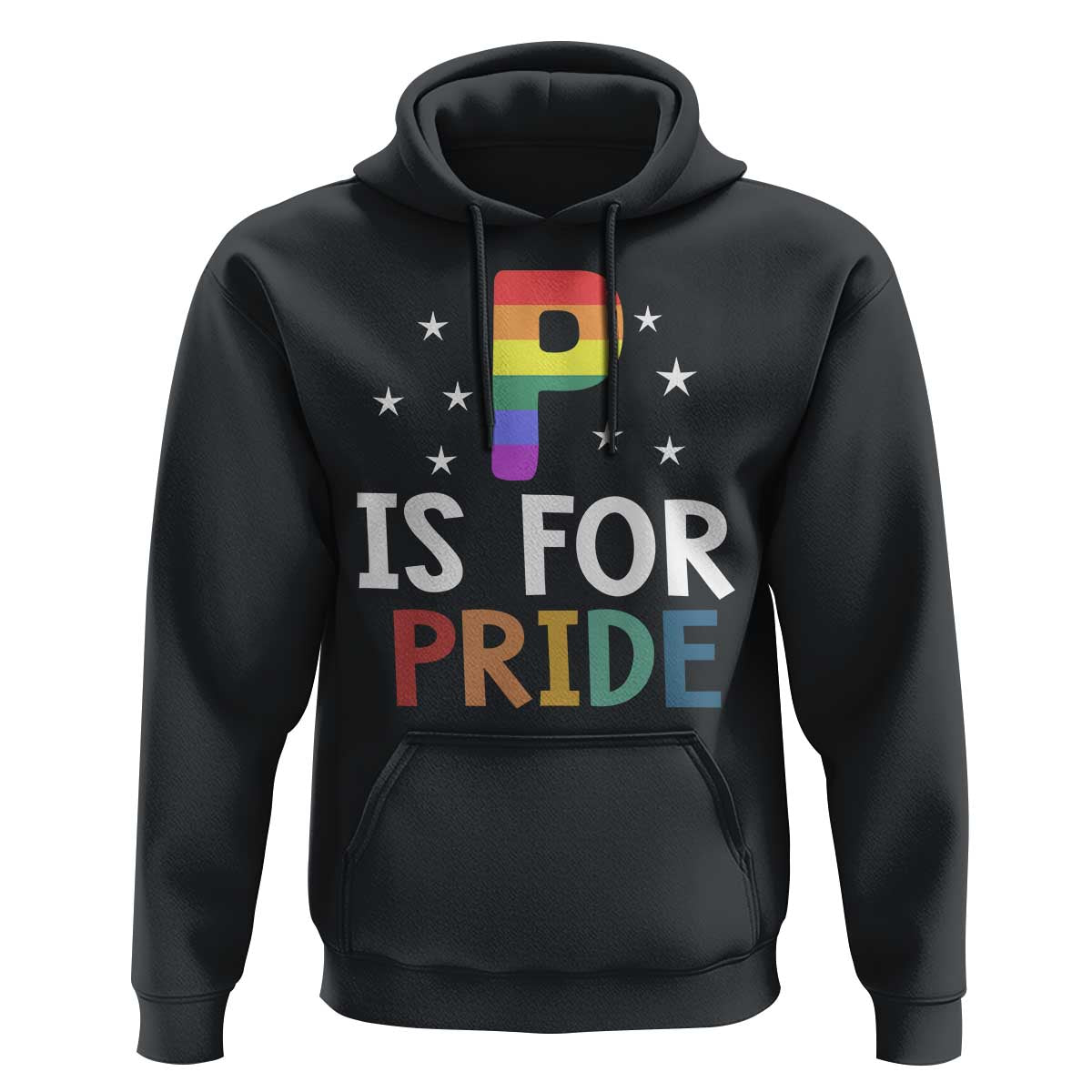 P is for Pride Hoodie Funny Rainbow Alphabet Celebrating LGBTQ+ Identity - Wonder Print Shop