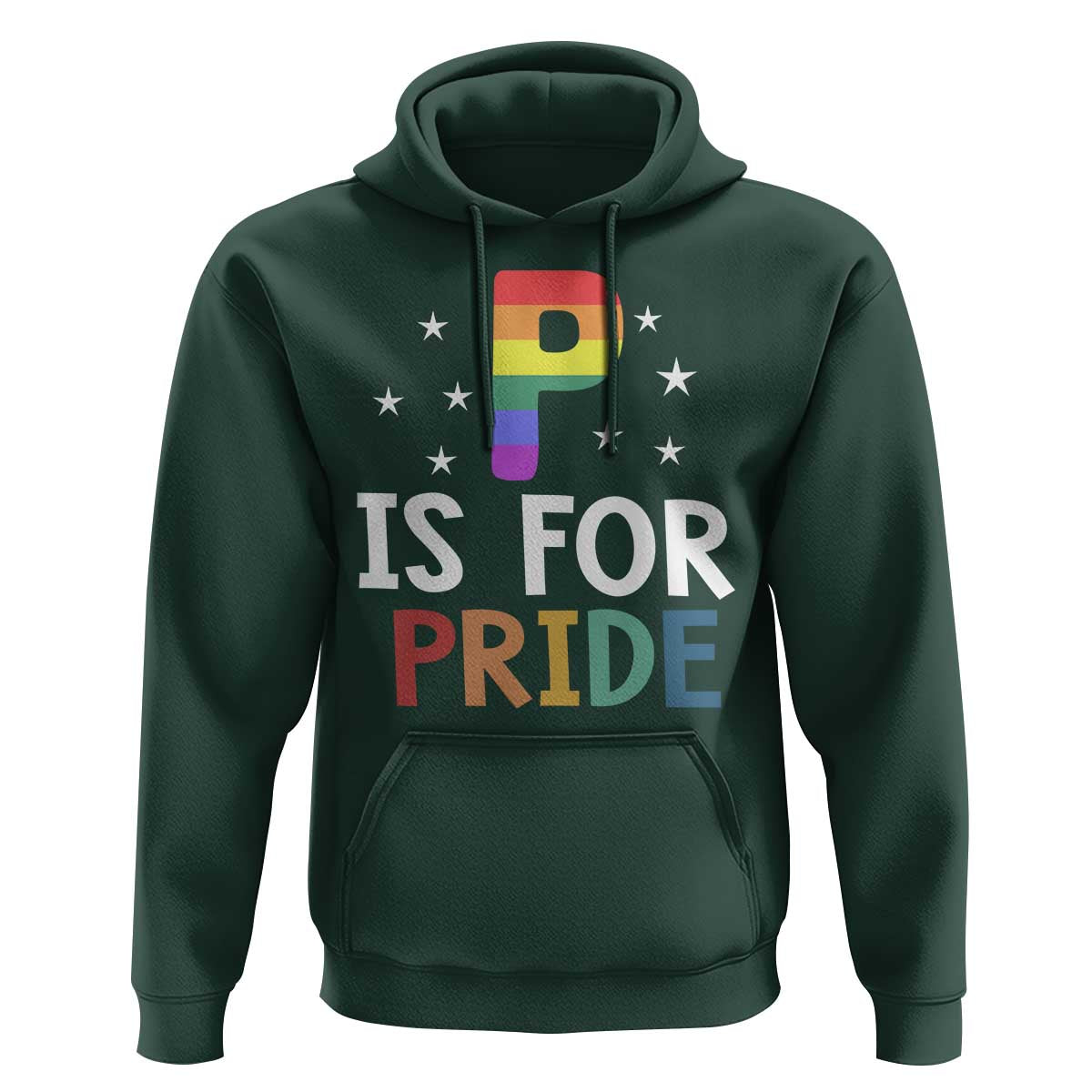 P is for Pride Hoodie Funny Rainbow Alphabet Celebrating LGBTQ+ Identity - Wonder Print Shop
