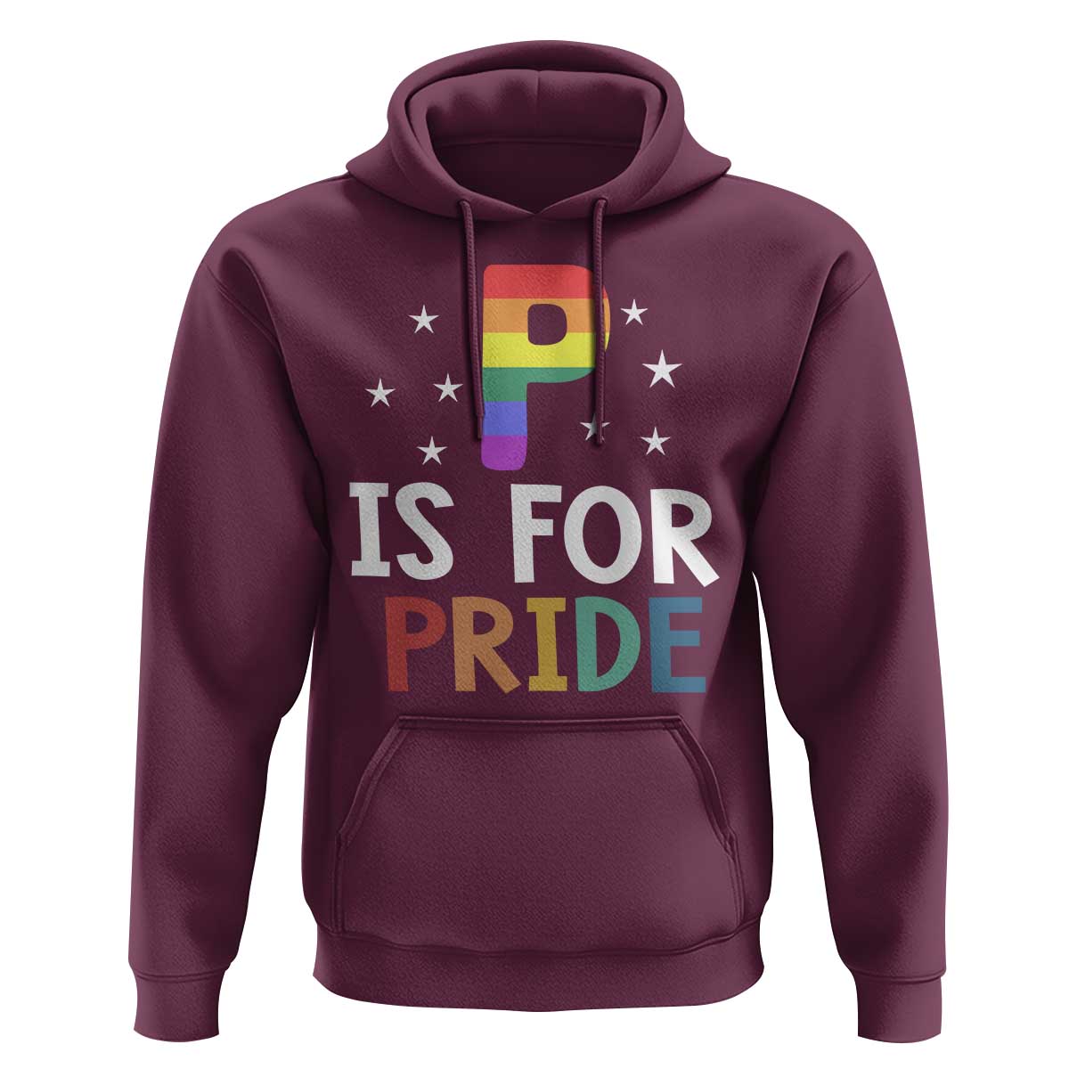 P is for Pride Hoodie Funny Rainbow Alphabet Celebrating LGBTQ+ Identity - Wonder Print Shop