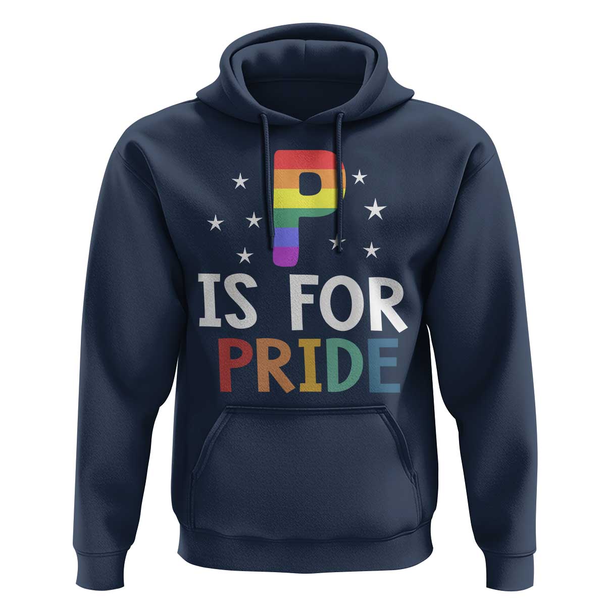 P is for Pride Hoodie Funny Rainbow Alphabet Celebrating LGBTQ+ Identity - Wonder Print Shop