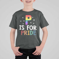 P is for Pride T Shirt For Kid Funny Rainbow Alphabet Celebrating LGBTQ+ Identity - Wonder Print Shop