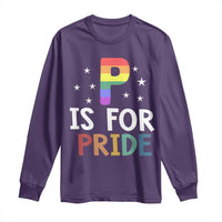 P is for Pride Long Sleeve Shirt Funny Rainbow Alphabet Celebrating LGBTQ+ Identity - Wonder Print Shop