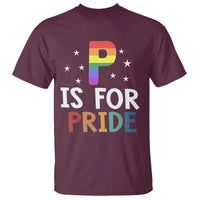 P is for Pride T Shirt Funny Rainbow Alphabet Celebrating LGBTQ+ Identity - Wonder Print Shop