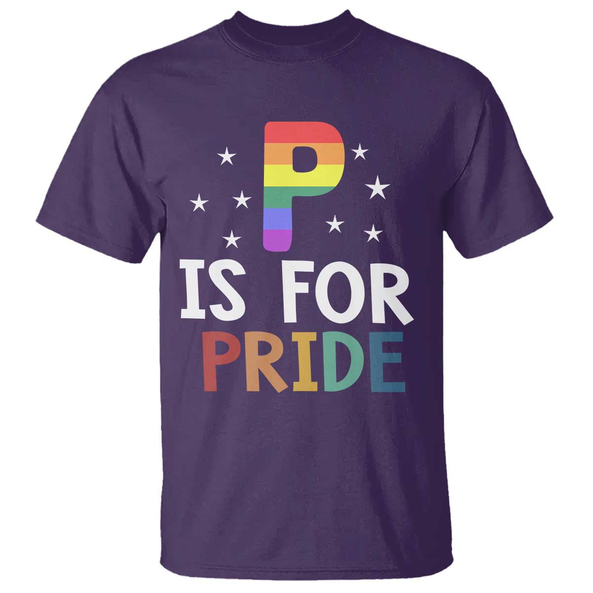 P is for Pride T Shirt Funny Rainbow Alphabet Celebrating LGBTQ+ Identity - Wonder Print Shop