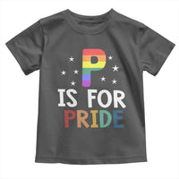 P is for Pride Toddler T Shirt Funny Rainbow Alphabet Celebrating LGBTQ+ Identity - Wonder Print Shop