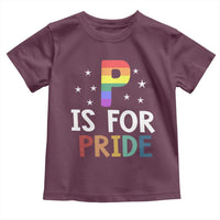 P is for Pride Toddler T Shirt Funny Rainbow Alphabet Celebrating LGBTQ+ Identity - Wonder Print Shop