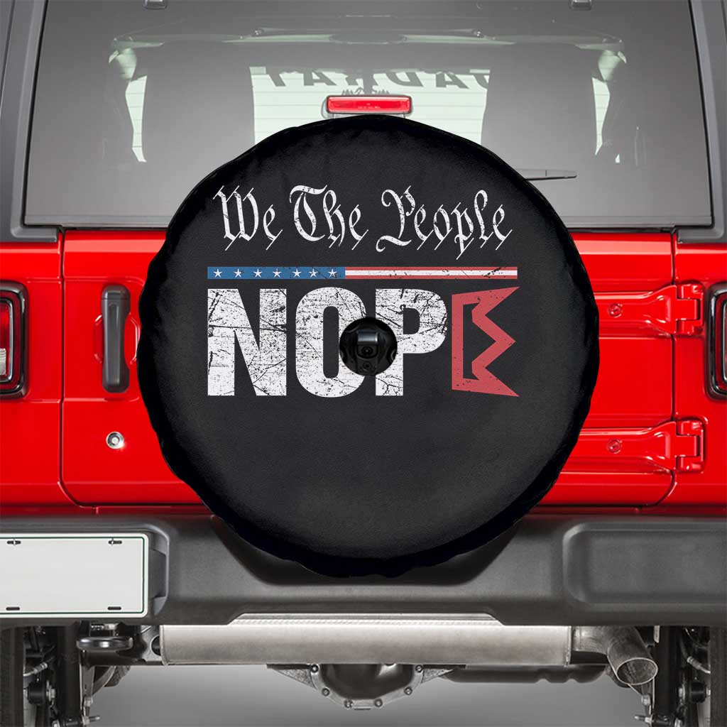We The People Say Nope Spare Tire Cover Retro Patriotic No Kings Political Satire - Wonder Print Shop