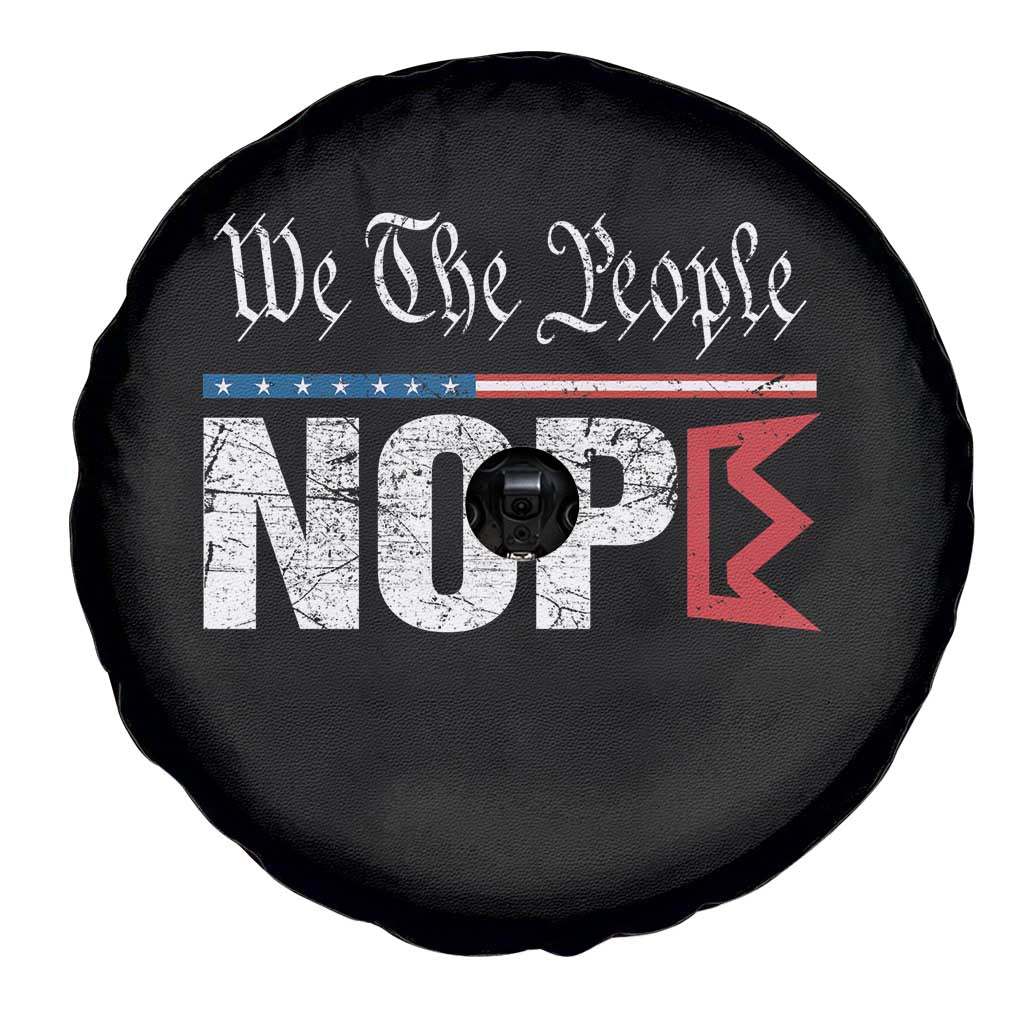 We The People Say Nope Spare Tire Cover Retro Patriotic No Kings Political Satire - Wonder Print Shop