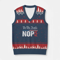 We The People Say Nope V-Neck Knit Sweater Vest Retro Patriotic No Kings Political Satire - Wonder Print Shop
