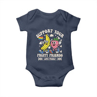Support Your Fruity Friends Baby Onesie Retro Cute Banana and Berry LGBT Pride Support - Wonder Print Shop