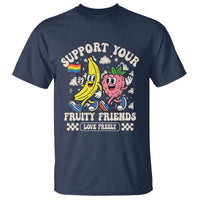 Support Your Fruity Friends T Shirt Retro Cute Banana and Berry LGBT Pride Support - Wonder Print Shop