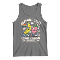 Support Your Fruity Friends Tank Top Retro Cute Banana and Berry LGBT Pride Support - Wonder Print Shop