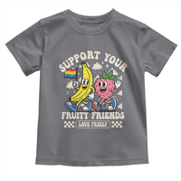 Support Your Fruity Friends Toddler T Shirt Retro Cute Banana and Berry LGBT Pride Support - Wonder Print Shop