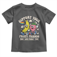 Support Your Fruity Friends Toddler T Shirt Retro Cute Banana and Berry LGBT Pride Support - Wonder Print Shop