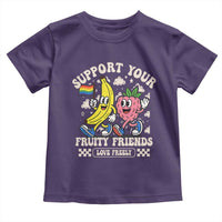 Support Your Fruity Friends Toddler T Shirt Retro Cute Banana and Berry LGBT Pride Support - Wonder Print Shop