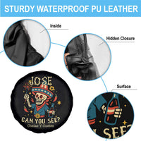 Jose Can You See Spare Tire Cover Funny Chelas y Cuetes 4th of July Latino Skeleton Fiesta - Wonder Print Shop