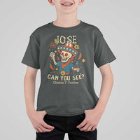 Jose Can You See T Shirt For Kid Funny Chelas y Cuetes 4th of July Latino Skeleton Fiesta - Wonder Print Shop