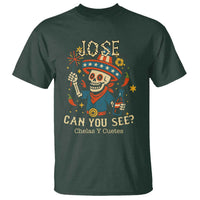 Jose Can You See T Shirt Funny Chelas y Cuetes 4th of July Latino Skeleton Fiesta - Wonder Print Shop