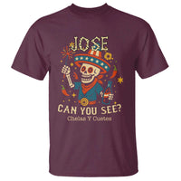 Jose Can You See T Shirt Funny Chelas y Cuetes 4th of July Latino Skeleton Fiesta - Wonder Print Shop