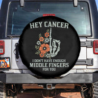 Anti Cancer Skeleton Middle Finger Spare Tire Cover Floral Fck Cancer - Wonder Print Shop