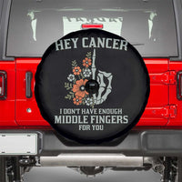 Anti Cancer Skeleton Middle Finger Spare Tire Cover Floral Fck Cancer - Wonder Print Shop