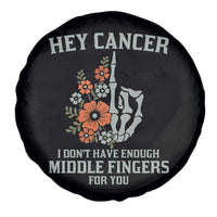 Anti Cancer Skeleton Middle Finger Spare Tire Cover Floral Fck Cancer - Wonder Print Shop