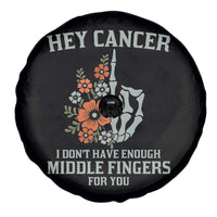 Anti Cancer Skeleton Middle Finger Spare Tire Cover Floral Fck Cancer - Wonder Print Shop